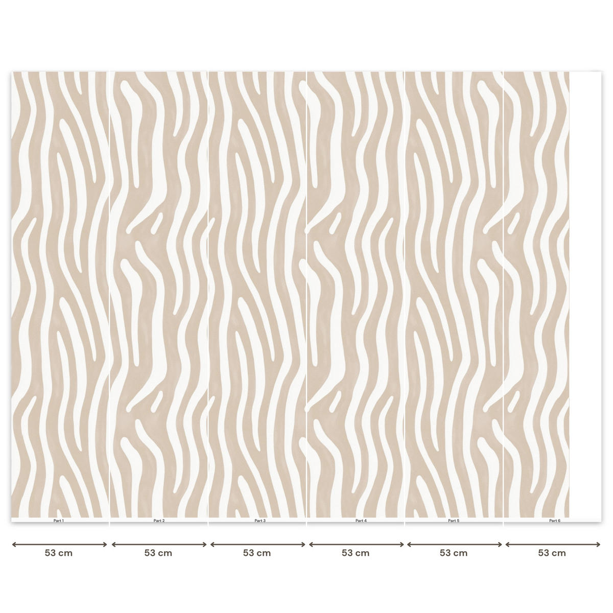 TAPETE - Abstrakt - Zebra - Beige - 300x240 cm - Beige, Papier (300/240cm) - OnlyWow