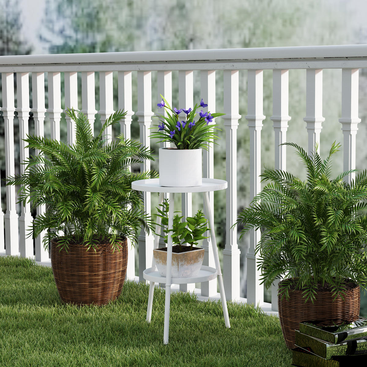 GARTENTISCH,WEISS,1 Stück - Weiß, Metall (32/32/51cm) - GiPP