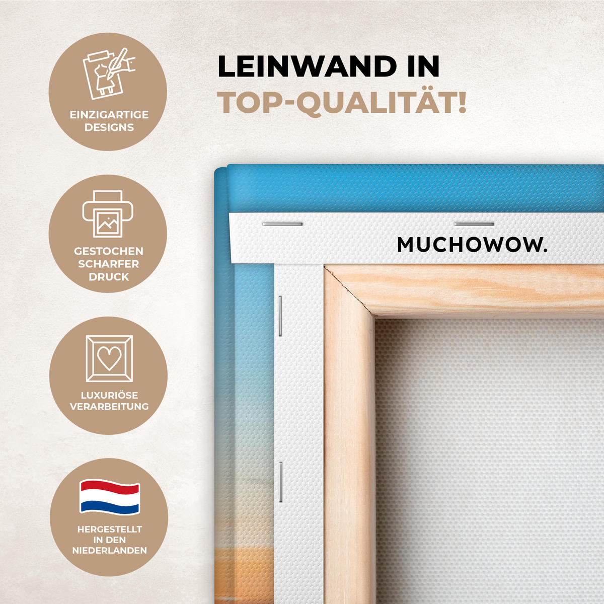 LEINWANDBILD Polen - Sonne - Warschau Room Decor 30x40 cm - Blau, Textil (30/40cm) - MuchoWow