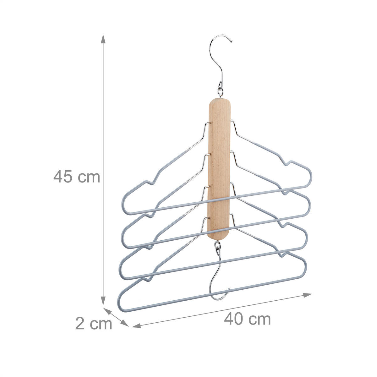 VIACÚČELOVÝ hák - viacfarebná, kov/drevo (2cm) - Relaxdays