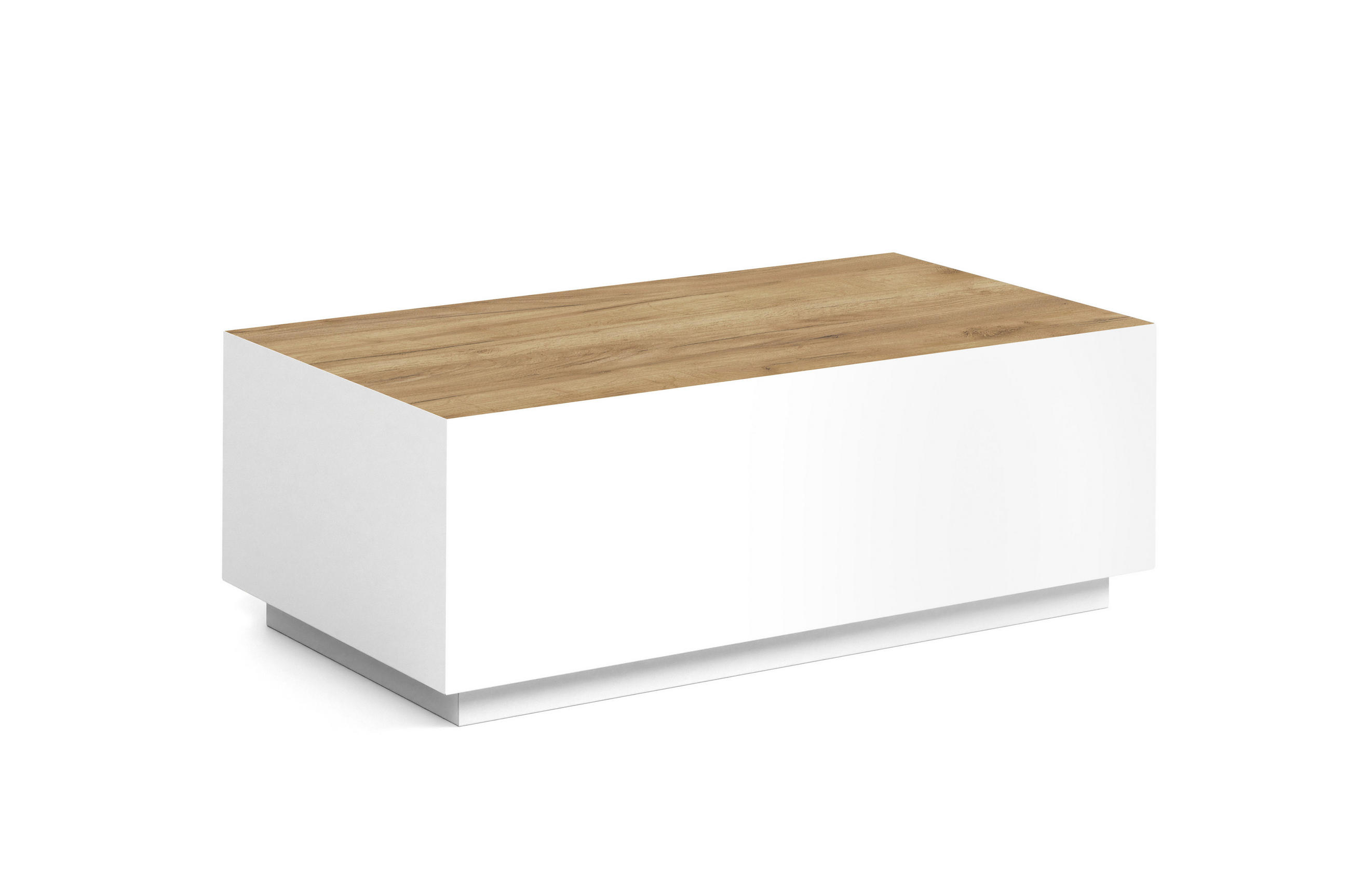 COUCHTISCH MORISS - Honigeiche/Weiß, Holzwerkstoff (55/100/36cm) - Meblini