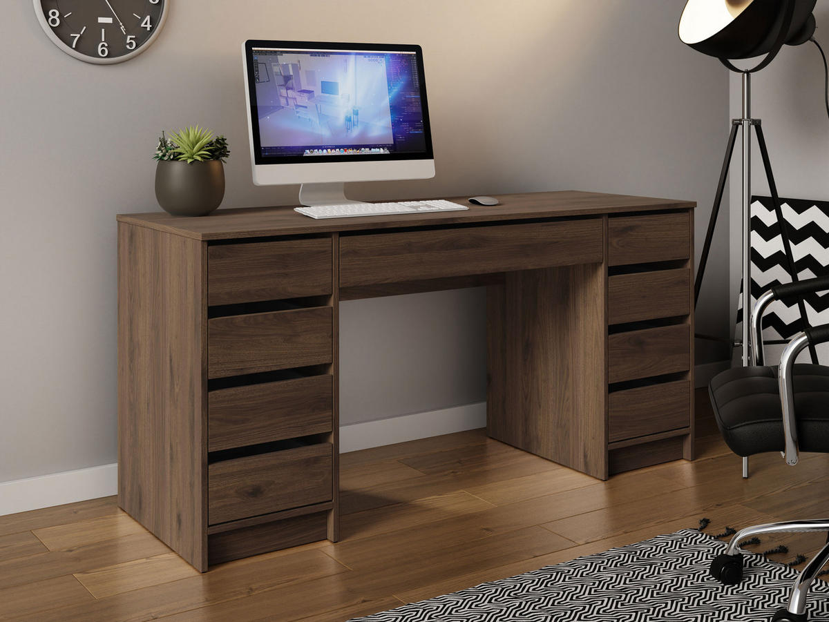 SCHREIBTISCH Ada Bis - Nussbaumfarben, Holzwerkstoff (55/154/76cm) - MIRJAN24