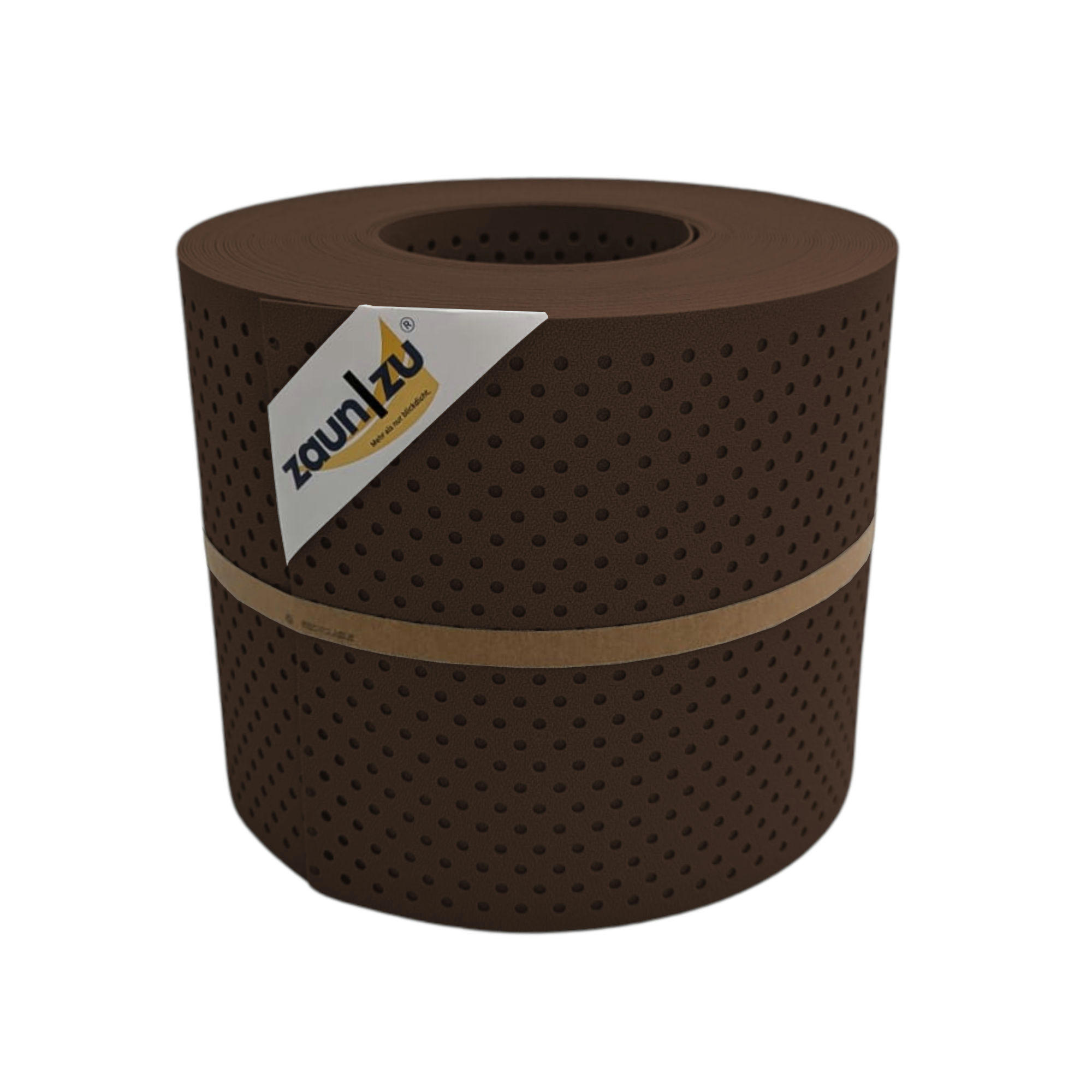 SICHTSCHUTZSTREIFEN PP Premium Gelocht 15 Prozent Streifen Braun 26m - Braun, Kunststoff (2600/19cm) - ZAUN|ZU