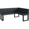 ECKBANK PETER_U - Dunkelgrau, Leder (128/168cm) - Meblini