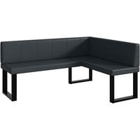 ECKBANK PETER_U - Dunkelgrau, Leder (128/168cm) - Meblini