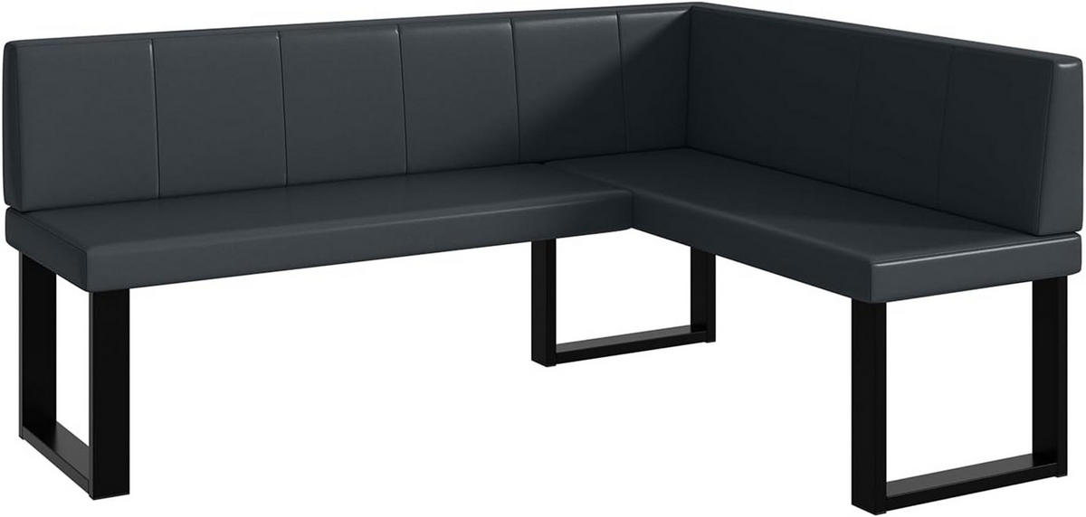ECKBANK PETER_U - Dunkelgrau, Leder (128/168cm) - Meblini