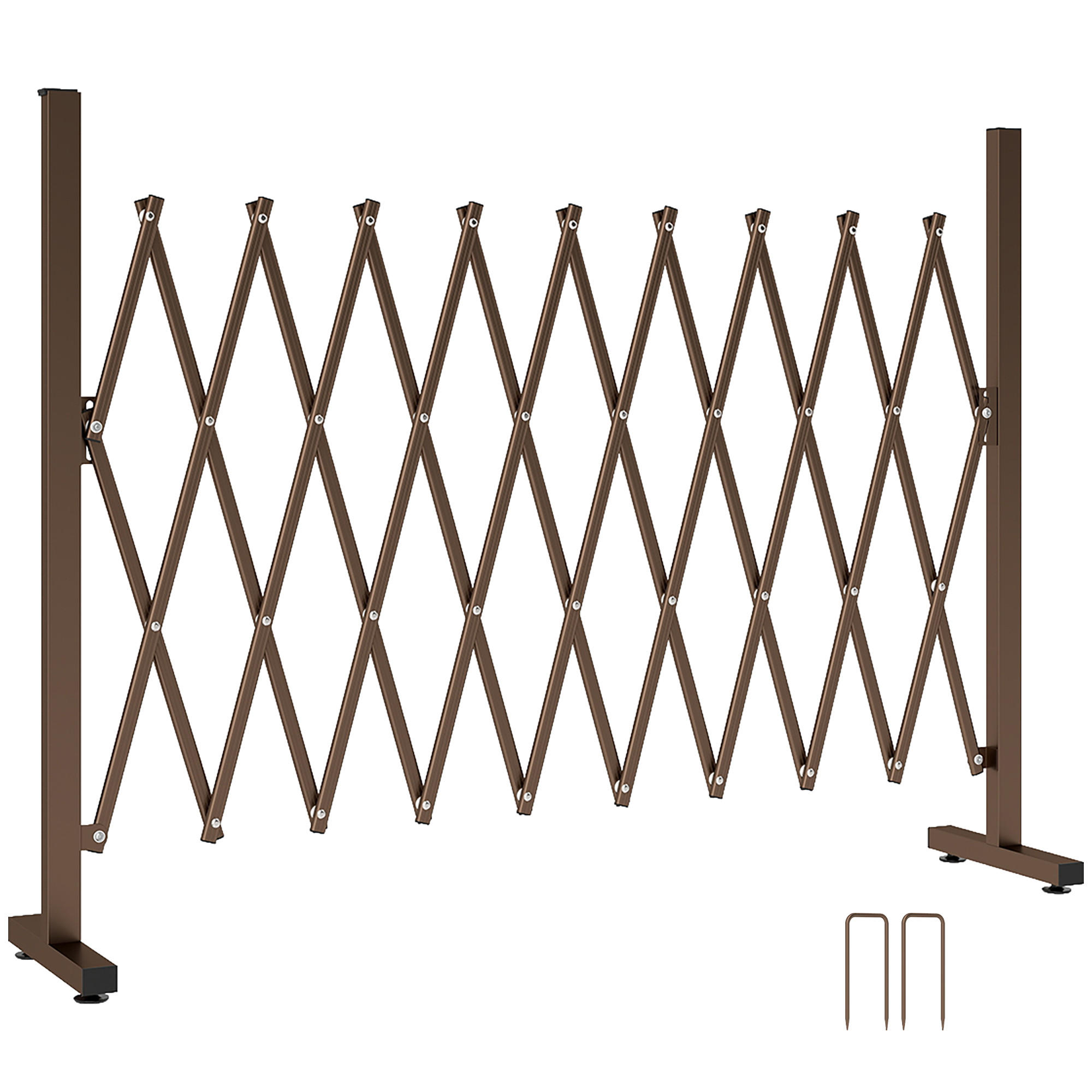 GARTENZAUN Dunkelbraun 250.0/31.0/103.0 cm - Dunkelbraun, Metall (31/103cm)