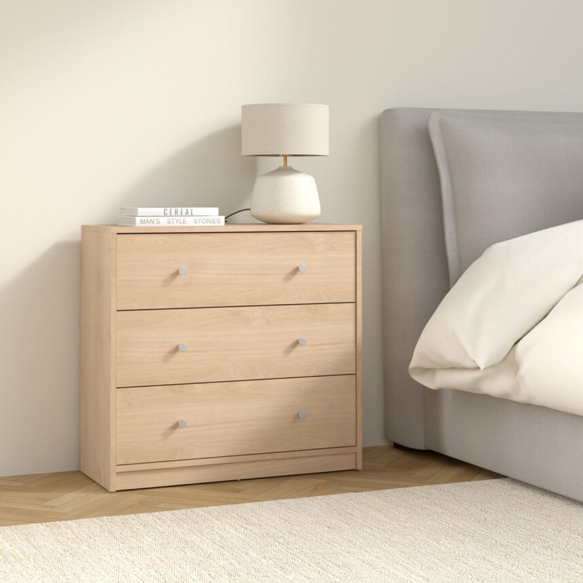 51. KOMMODE mit 3 Schubladen lise 72,4/30,1/68,3 cm - Braun, Holzwerkstoff (72/68/30cm) - ebuy24