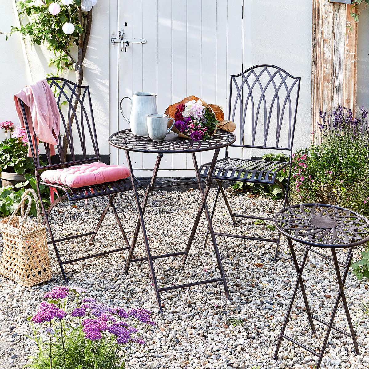 GARTENMÖBEL-SET (3-teilig) Mandala Garden - Braun, Metall - Butlers