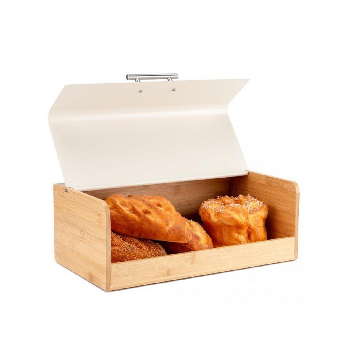 BROTKASTEN Weiß 36/20/13.5 cm E6075 - Weiß, Metall (20/13.5/36cm) - Elitehoff
