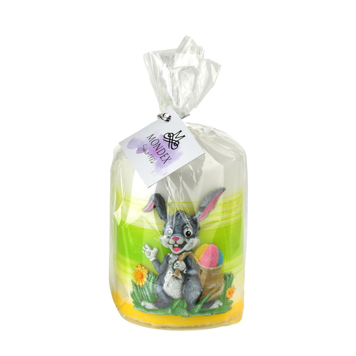 KERZE Hase Grün 7/7/10 cm Naturmaterial - Grün, Naturmaterialien (10cm) - Mondex