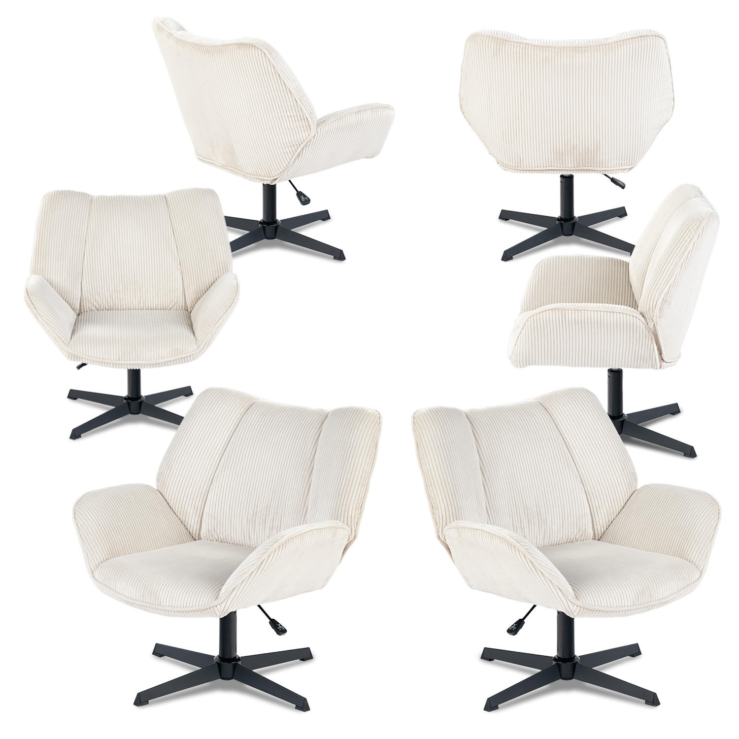 SESSEL 6er-Set in Webstoff, Beige - Beige, Textil (72/90/70cm) - Meubles Cosy