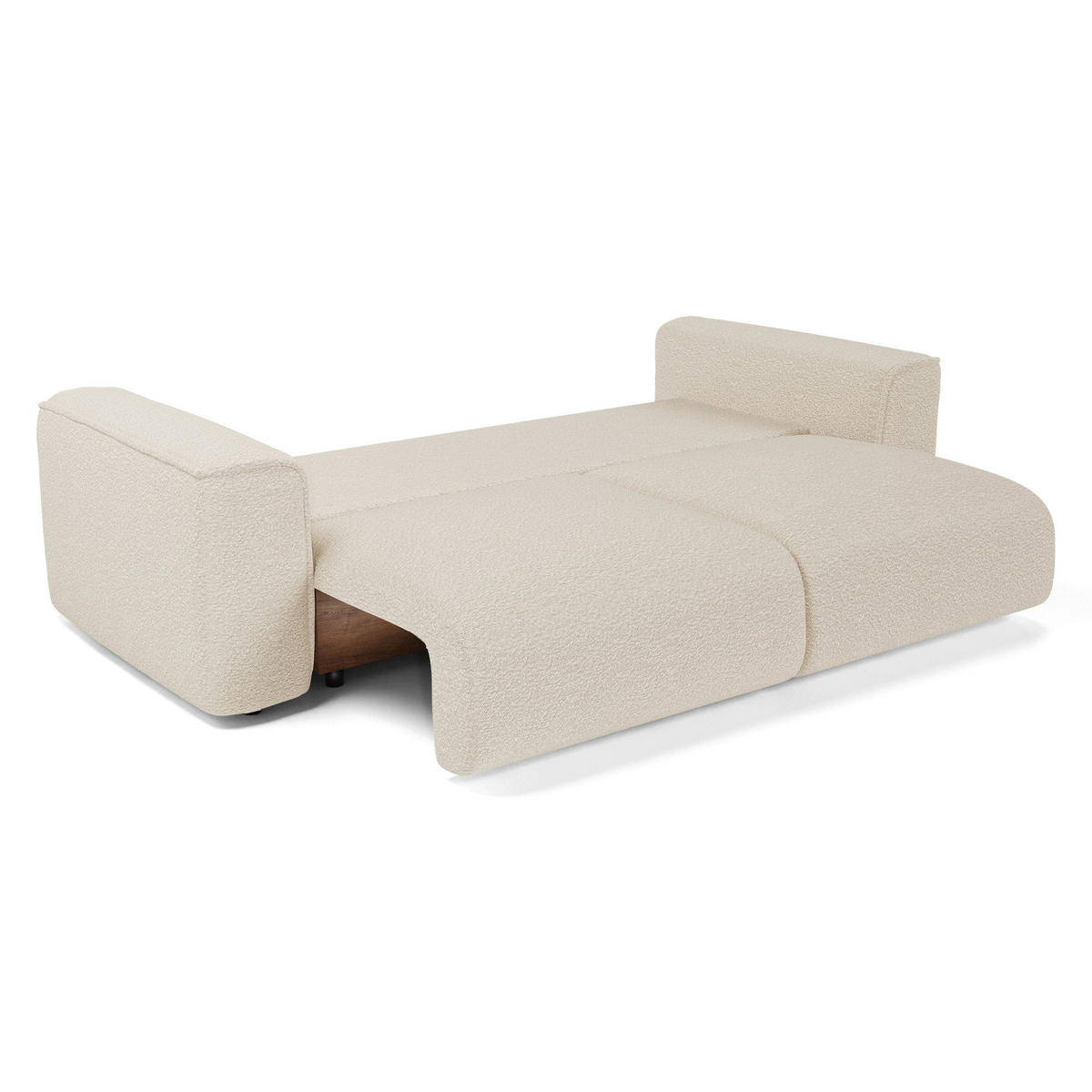 SCHLAFSOFA mit Stauraum COMO Frottee Creme 254cm - Creme, Textil (254/78/95cm) - Premium Interiors