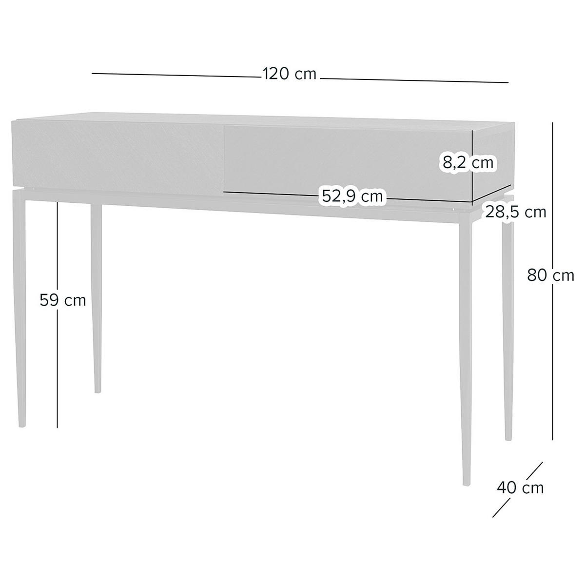 KONSOLENTISCH - Schwarz, Holzwerkstoff (40/120/80cm) - home24