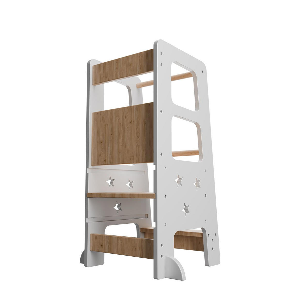LERNTURM Henny in Weiß - Weiß, Holzwerkstoff (40/90/44cm) - Juskys