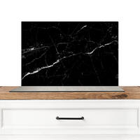 SPRITZSCHUTZ KÜCHE Marmoroptik - Schwarz - Luxus 70x50 cm - Grau, Metall (70/0.3/50cm) - MuchoWow