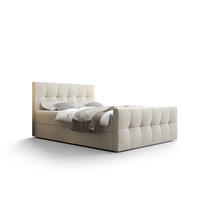 BOXBETT MANHATTAN mit Matratze H3, Bonell und Topper 180x200 Monolith 02 - Creme, Holz/Textil (180/200cm) - Bedante