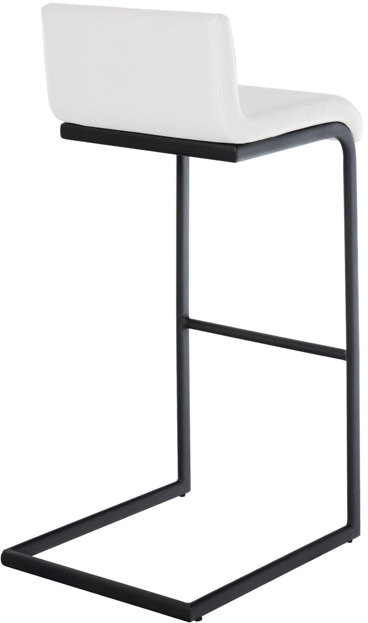 BARHOCKER 2 Lederlook Weiß - Schwarz/Weiß, Textil/Metall (40/96/50cm) - CLP