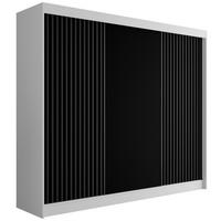 KLEIDERSCHRANK mit Lamel-Schiebetüren VILANv2 - 250 cm Weiß + Lamelle schwarz - Schwarz/Weiß, Holzwerkstoff (250/215/61cm) - ALTDECOR