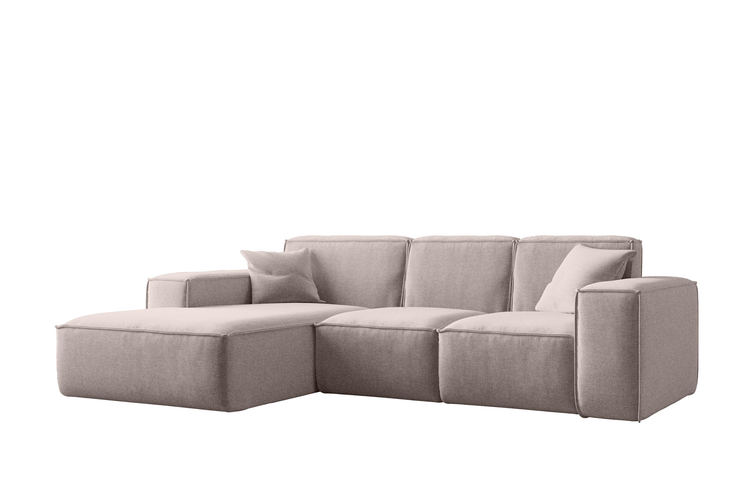ECKSOFA L-Form Siena Stoff Maloy Dunkelbeige Links - Cappuccino, Holz (165/266cm) - Kaiser Möbel