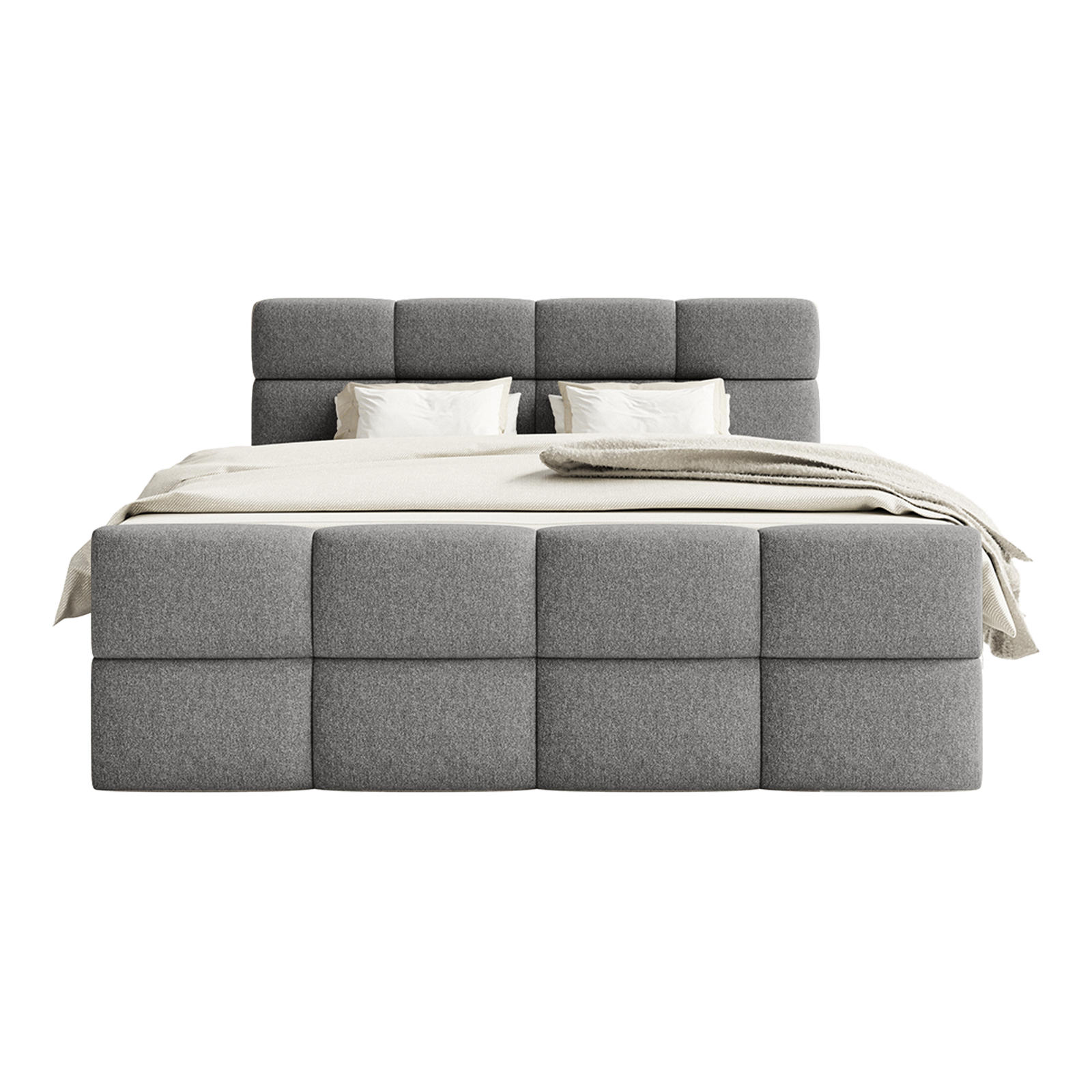 BOXSPRINGBETT ALZEA 180x200 cm, Dunkelgrau - Dunkelgrau, Textil (180/200cm) - Fedve
