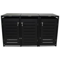 MÜLLTONNENVERKLEIDUNG London - Mülltonnenbox für 3 - Stahl verzinkt, anthrazit - Grau, Metall (198/116/80cm) - TPFGarden