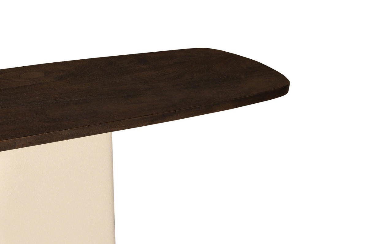 ESSTISCH rechteckig aus Metall 140x40x76cm, créme - Creme, Holz (40/140/36cm) - Livingfurn