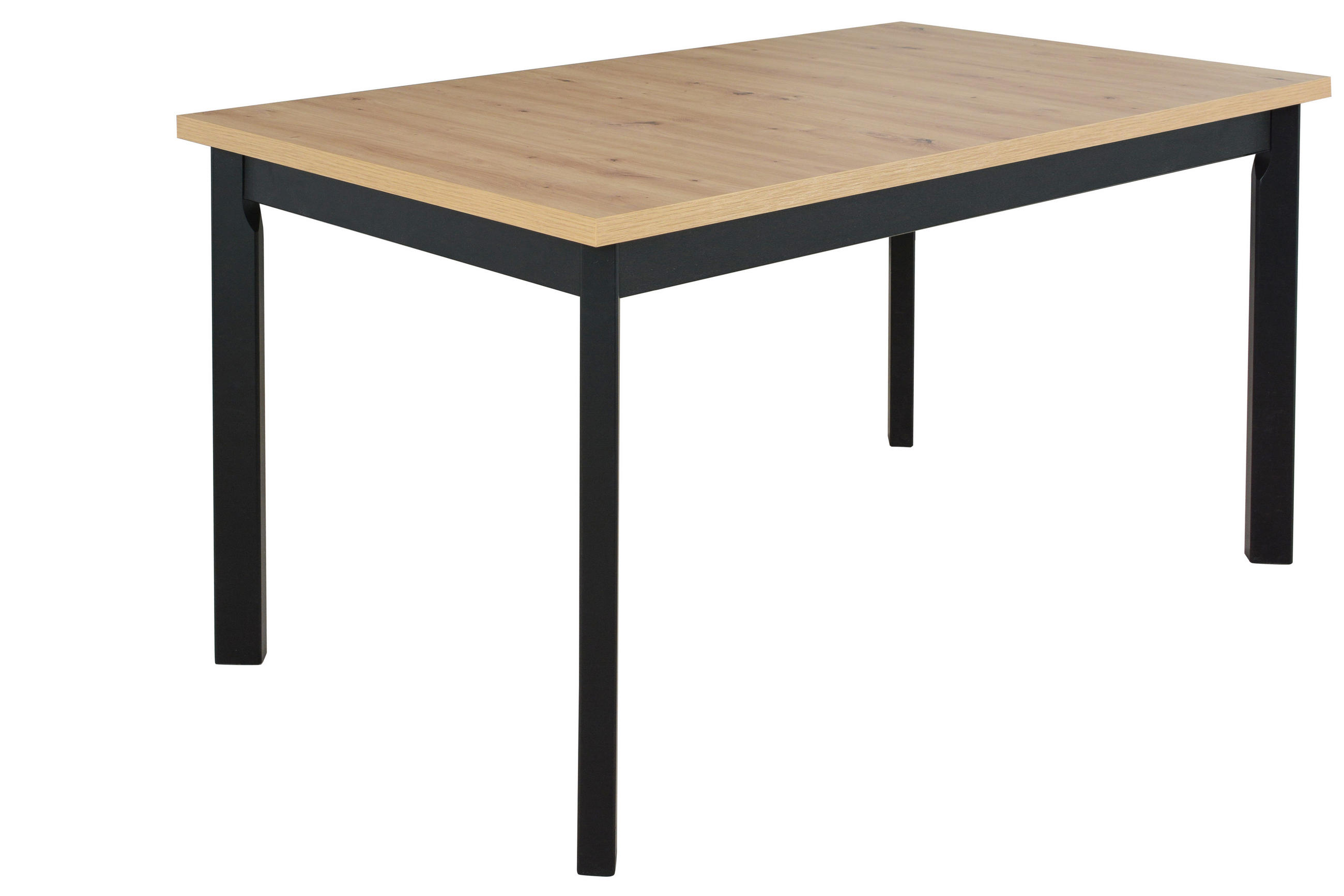 ESSTISCH Modena 1 M P, 140/80 cm, - Schwarz/Eiche Artisan, Holz (80/140/78cm) - Leaf Design