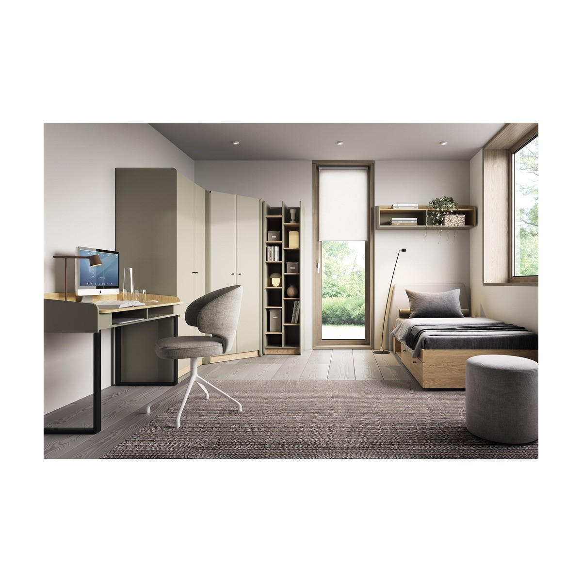 SCHLAFZIMMER Set 6-tlg. – ALESSIO System – Grau - Grau, Holzwerkstoff (212/88/107cm) - hi-markt