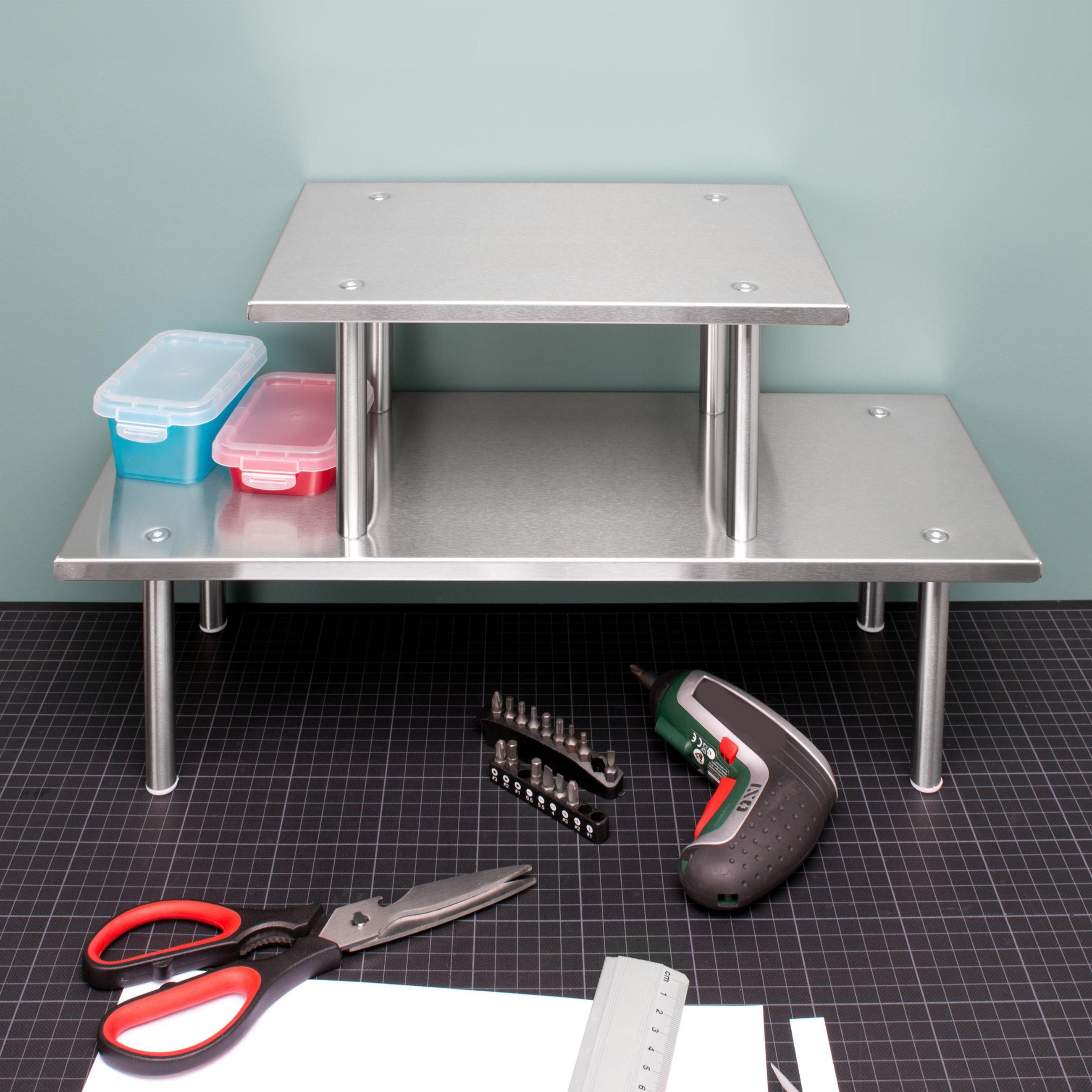 KÜCHENREGAL, silber, Edelstahl - Edelstahlfarben, Metall (50/19/30cm) - bremermann