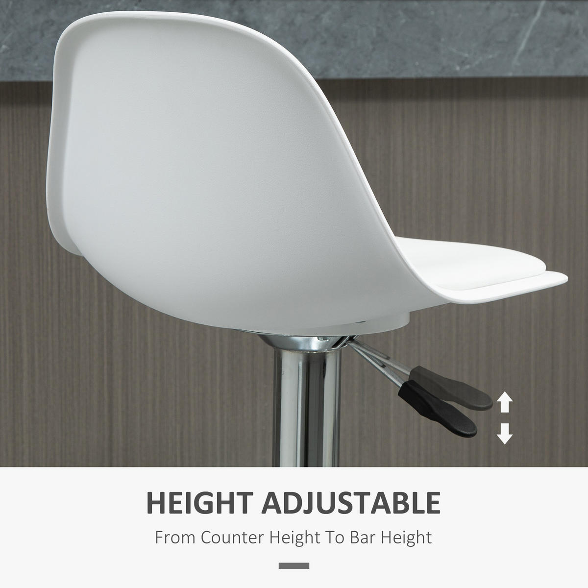 BARHOCKER 2er-Set mit modernem Design bis 120 kg(Ein Stuhl) Barstühle Weiß - Weiß, Kunststoff (42/104/41cm) - HOMCOM