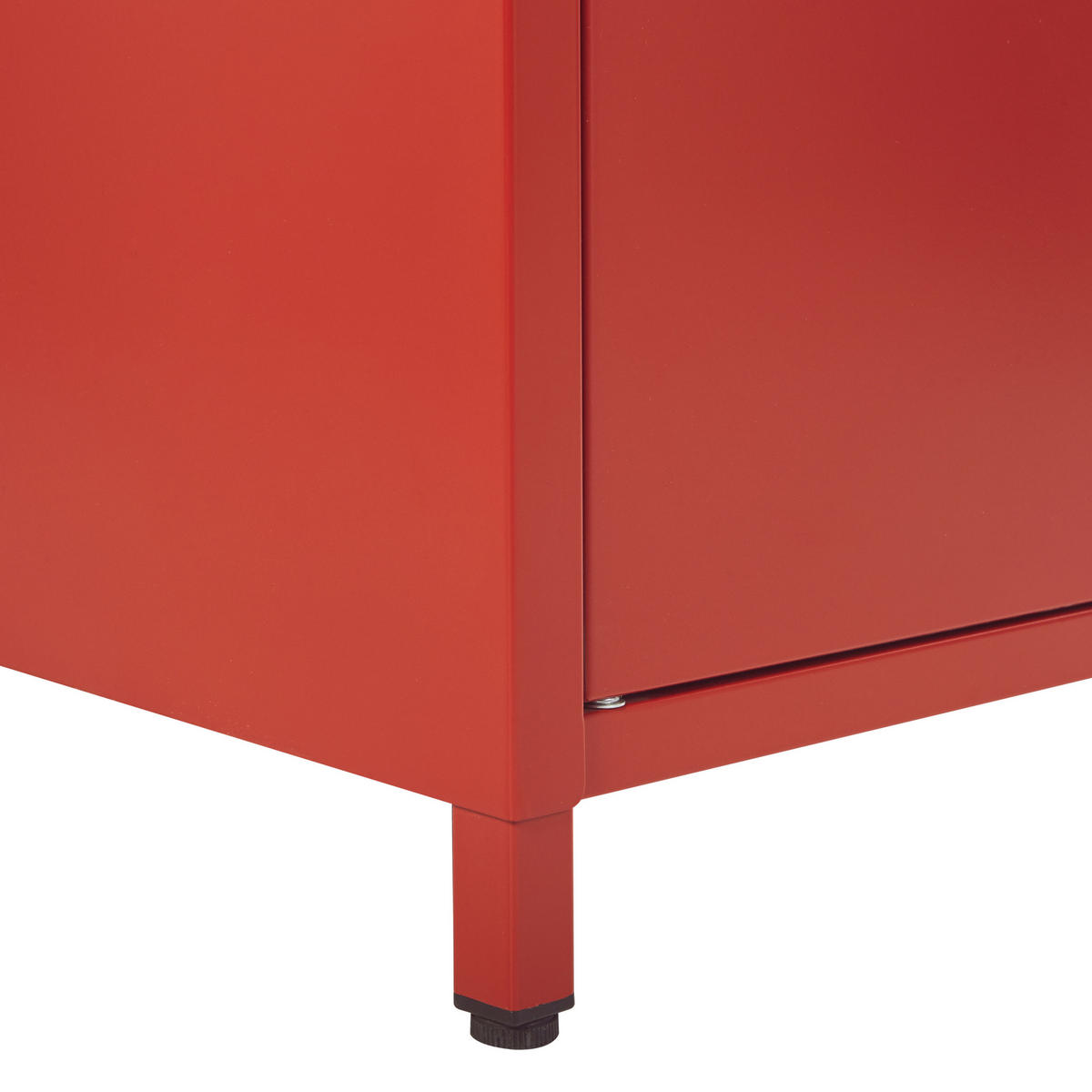 GARDEROBENSCHRANK Stahl rot matt 4 Fächer Varna - Rot, Metall (76/171/50cm) - Beliani