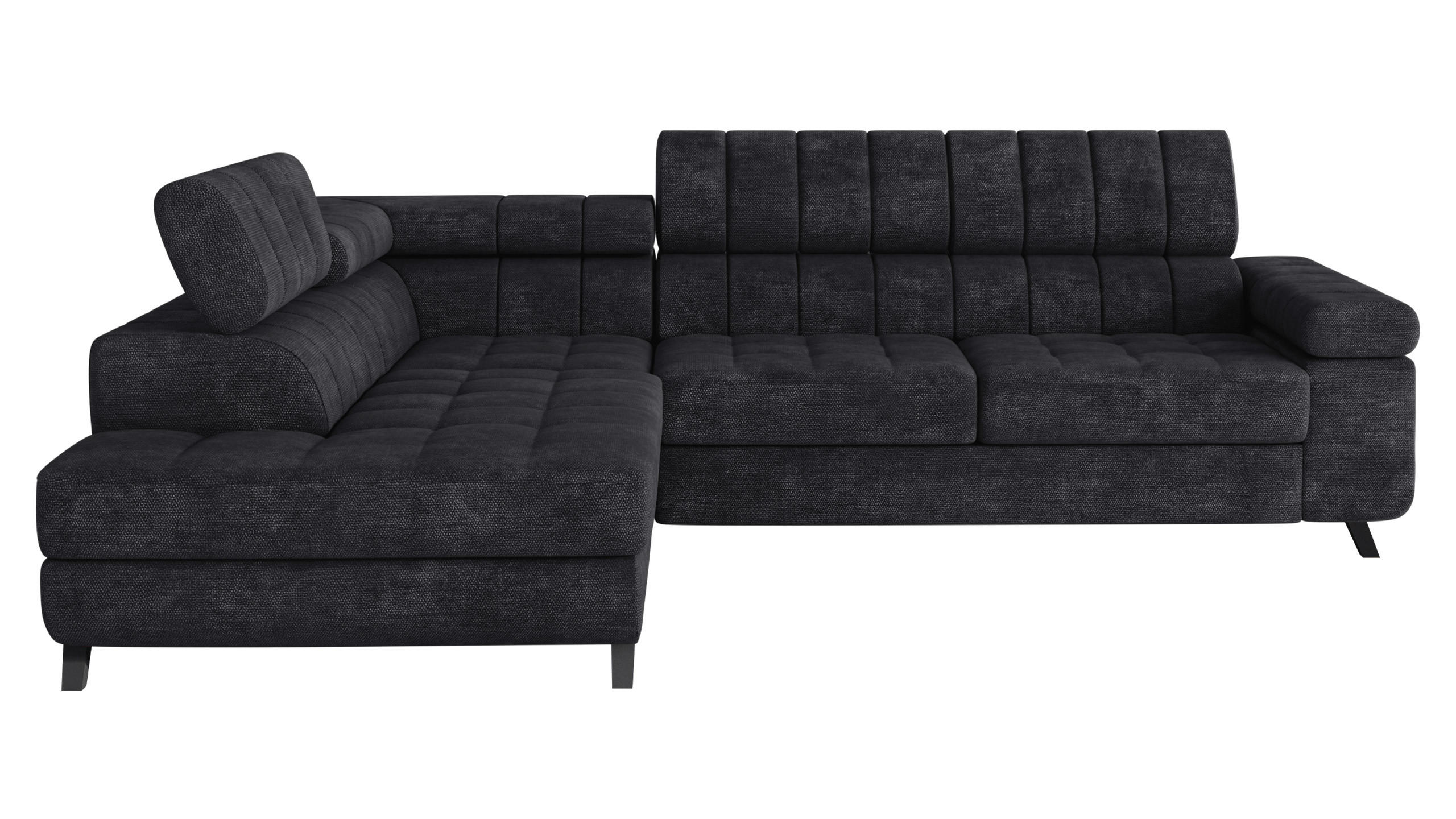 COLTAR Nord, Stanga - titan/negru, material textil/lemn (264/203cm) - MIRJAN24