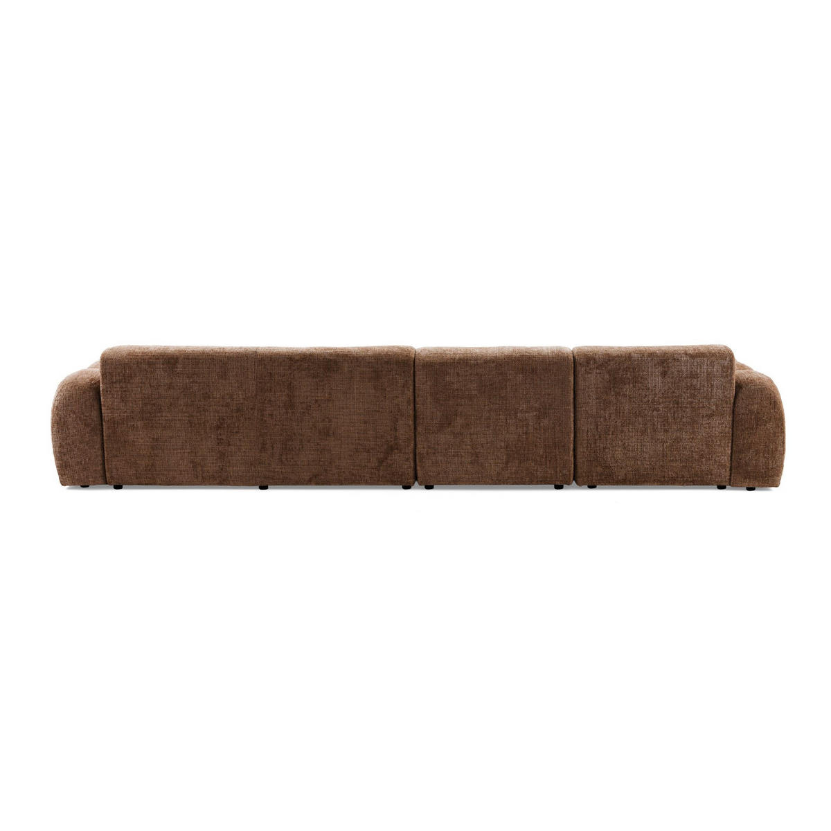 5-SITZER modulares Ecksofa VEER SET 2 Links, 379 x 175 cm, Chenille Webstoff Orange - Schwarz/Orange, Holz/Kunststoff (379/175cm) - Muffo