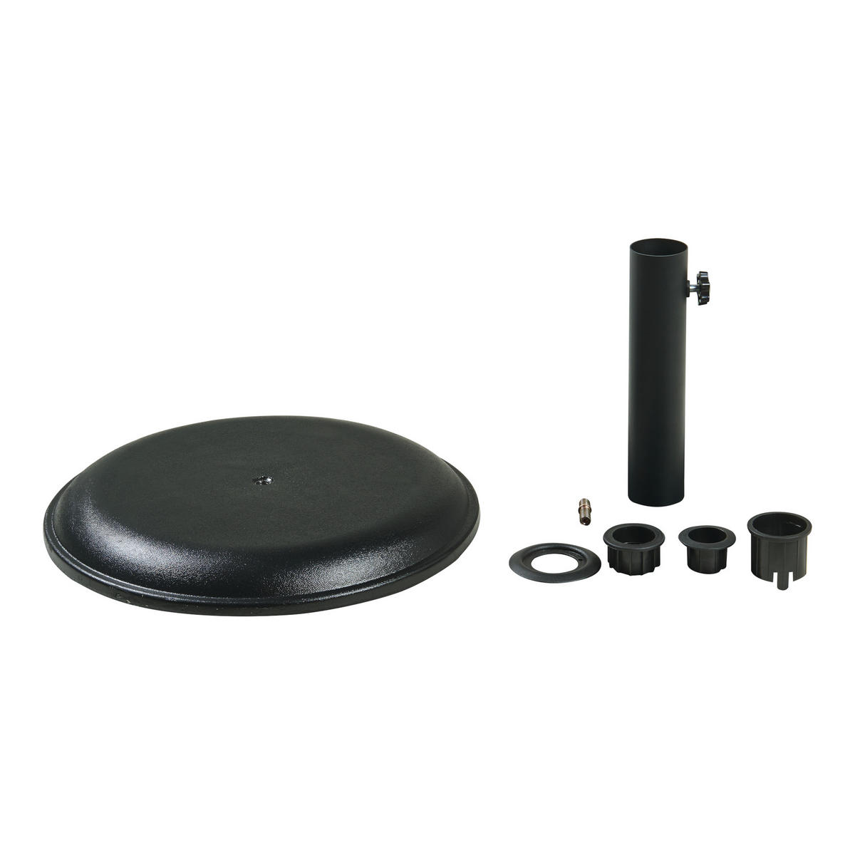 SONNENSCHIRMSTÄNDER Bionaz - Schwarz, Stein (45/45cm) - casa.pro
