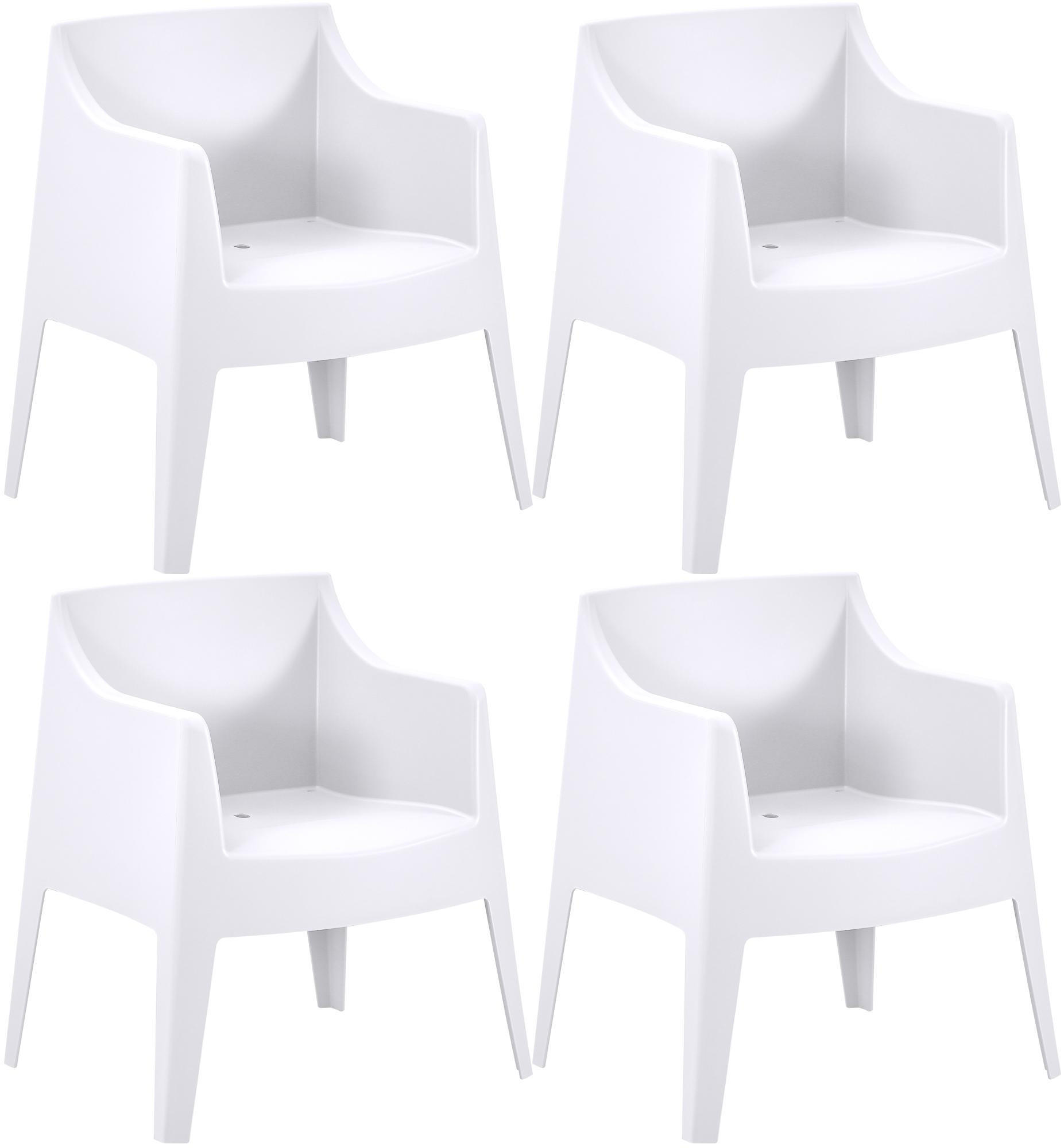 GARTENSTUHL Henri 4er Set 73x57x78cm Kunststoff Weiß Stapelstuhl - Weiß, Kunststoff (73/78/57cm) - DELUKE