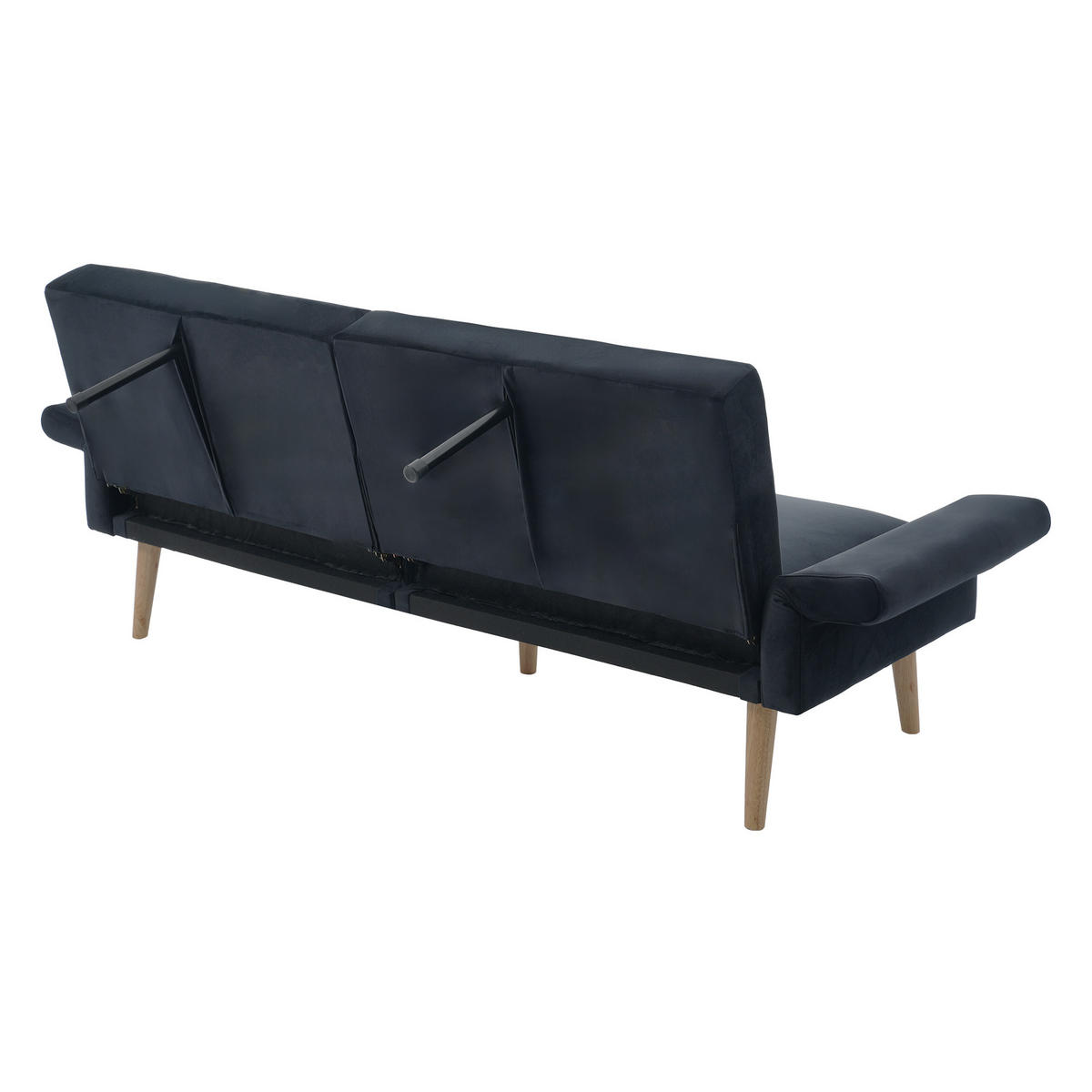 SCHLAFSOFA mit verstellbaren Rückenlehnen und Armlehnen - Dunkelblau, Holzwerkstoff/Textil (75/82/180cm) - Urban Meuble