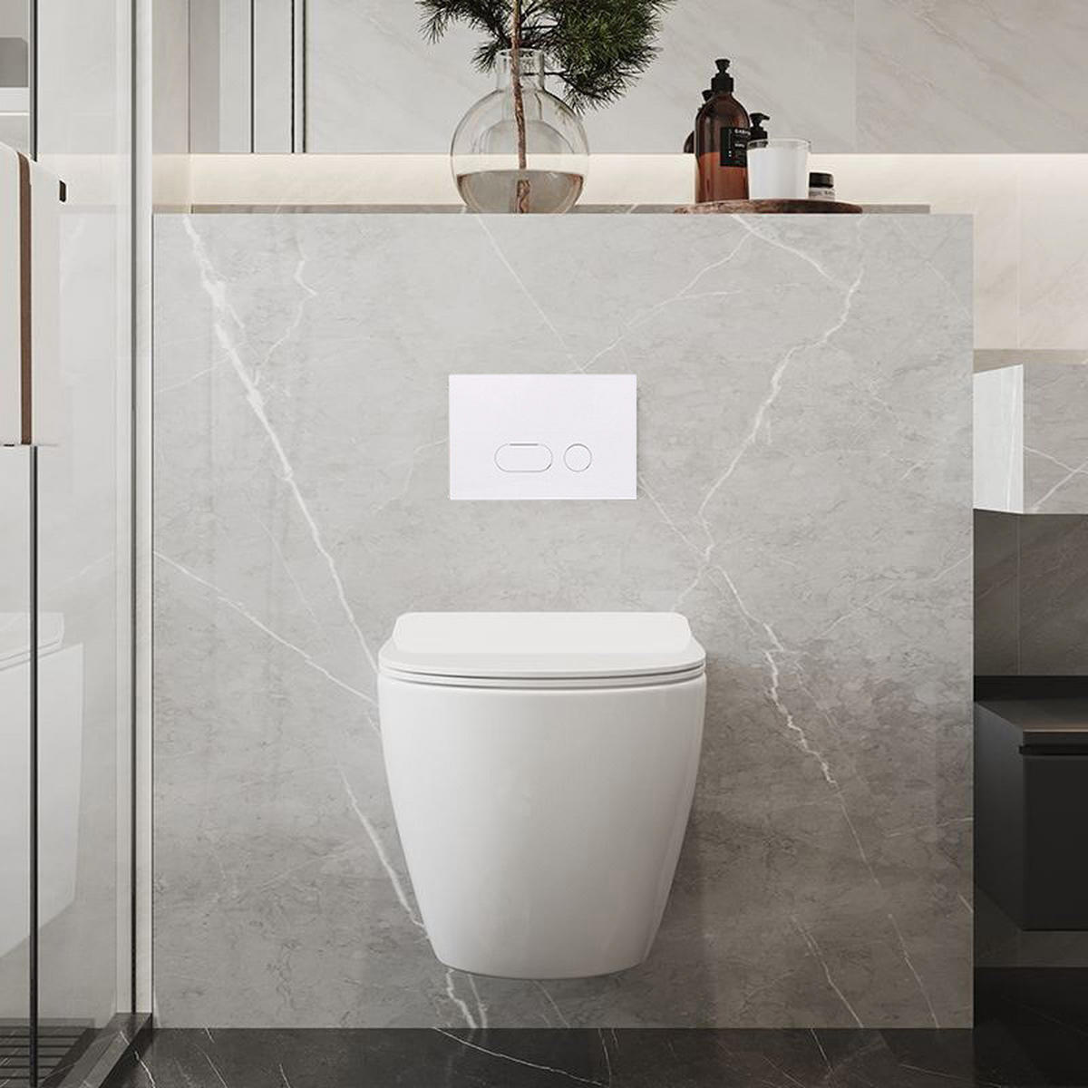 WC-SPÜLTASTE – Kompatibel mit den Geberit-Serien Sigma 01, 20 und 30 – bai's - Weiß, Metall (31/5.5/18.5cm)