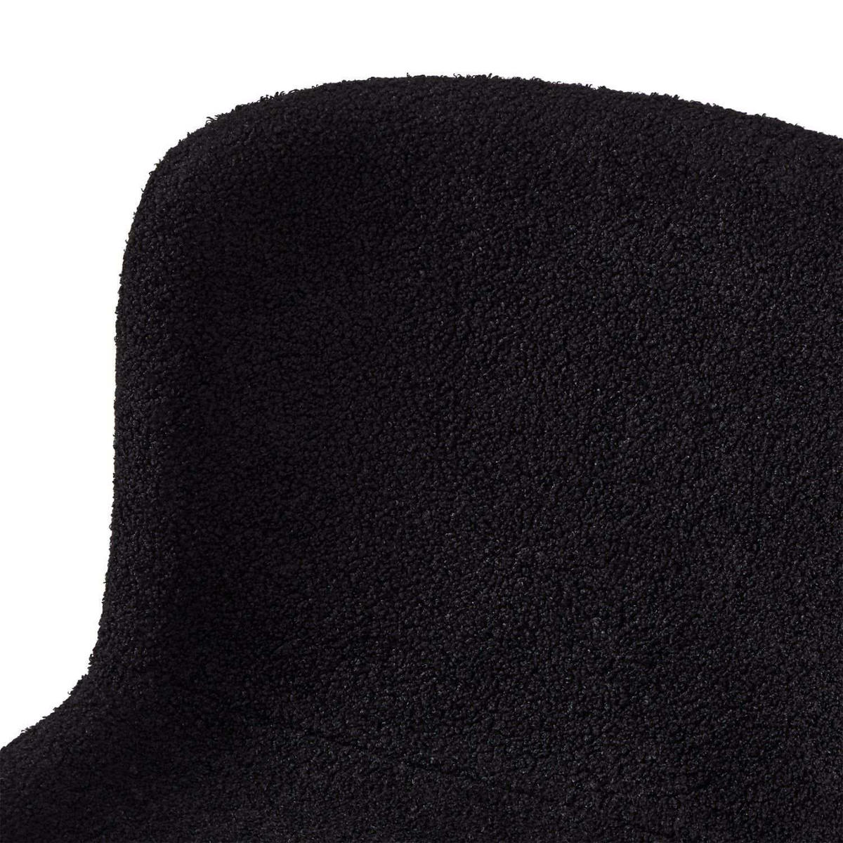 STUHL-SET 2 Stück in Teddystoff - Schwarz, Textil/Metall (52/80/61cm) - Furnhouse