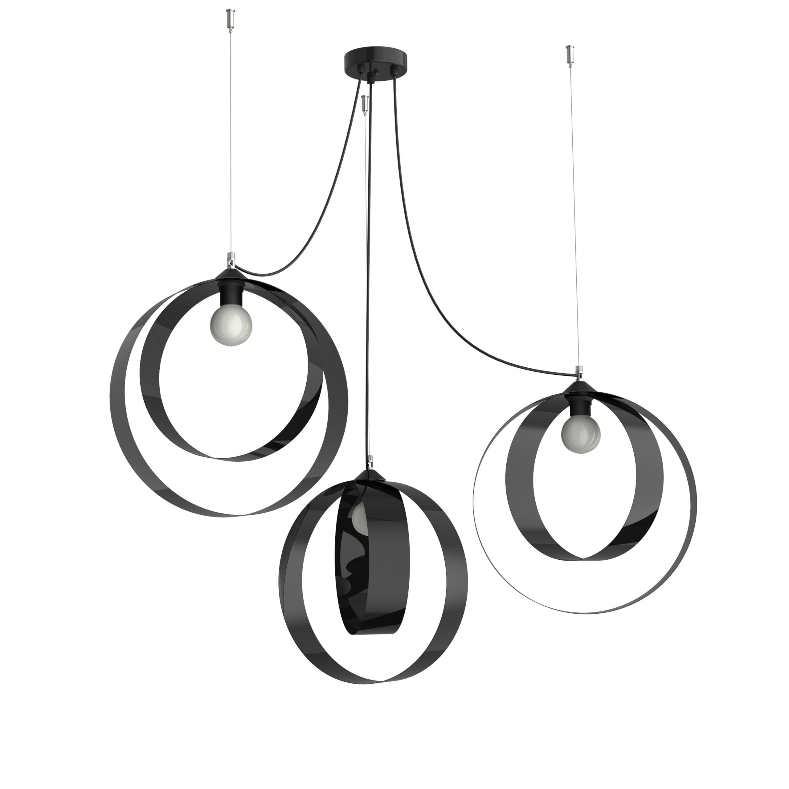 Lumicom Hängeleuchte Schwarz Hochglanz 40x120x40 cm
