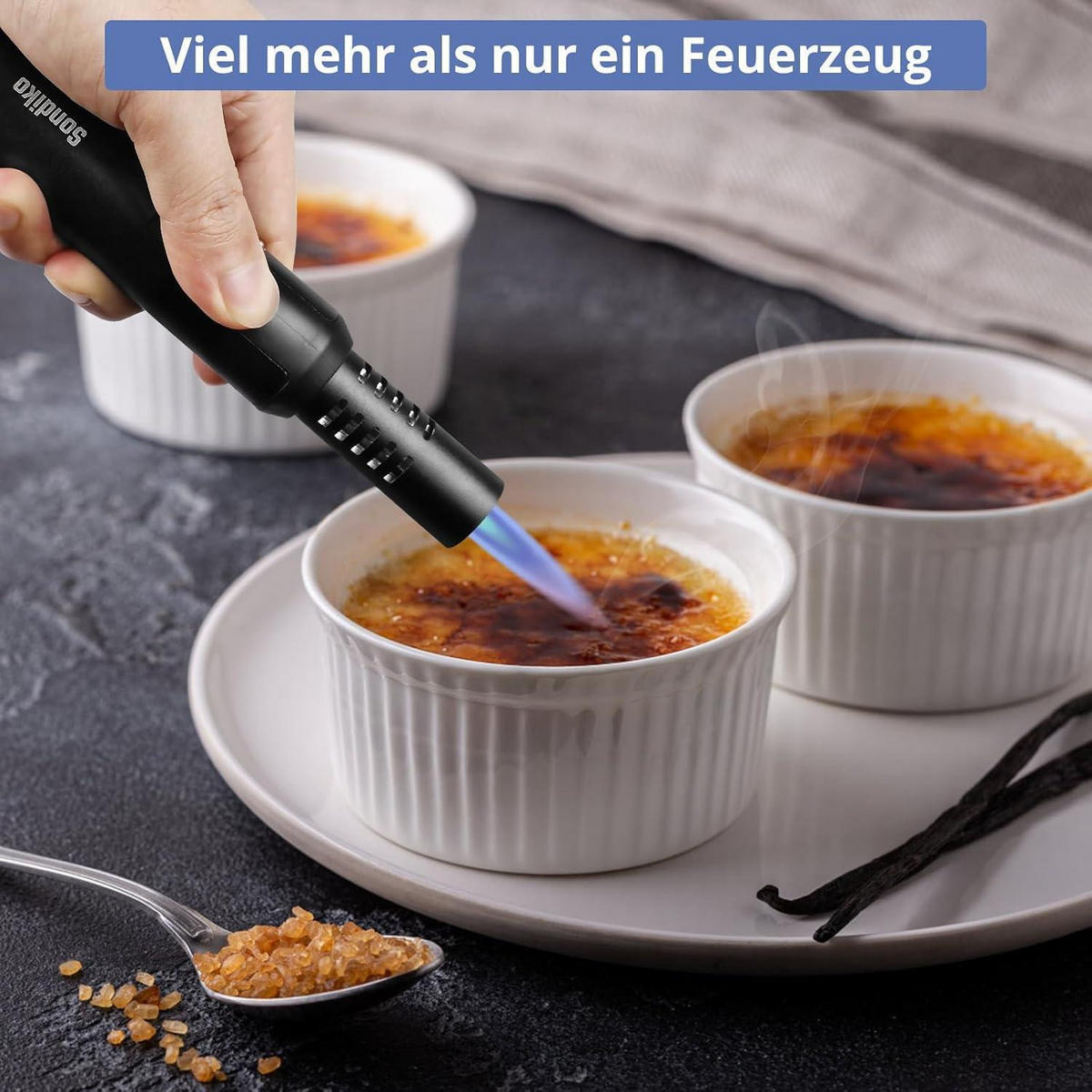 STABFEUERZEUG 2-teiliges Set nachfüllbar mit Sicherheitsschloss und einstellbarer Flamme - Multicolor, Metall (3.3/20.3/3.3cm)
