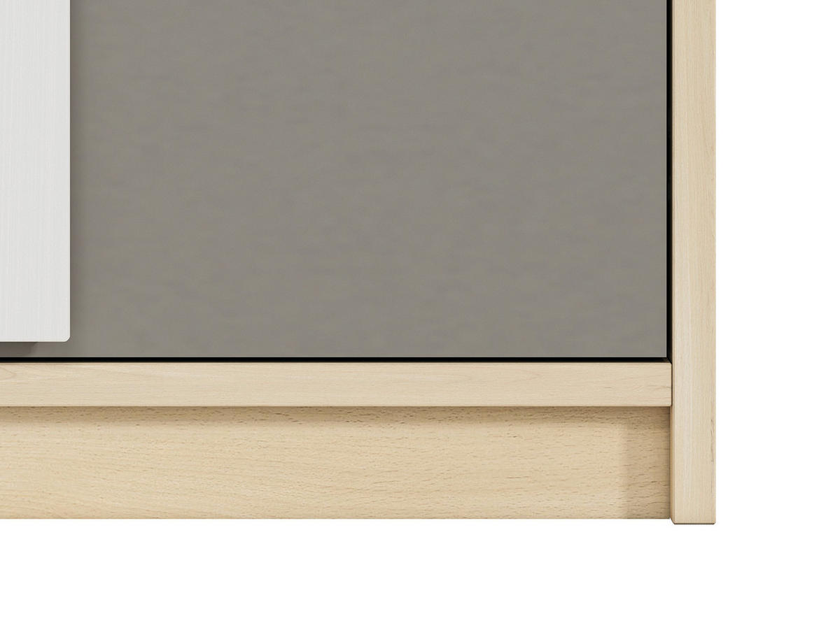 KLEIDERSCHRANK Drop Fjord Buche / weiß / grau 80 / 55 / 199cm - Multicolor/Braun, Holz/Holzwerkstoff (80/199/55cm) - Feldmann-Wohnen