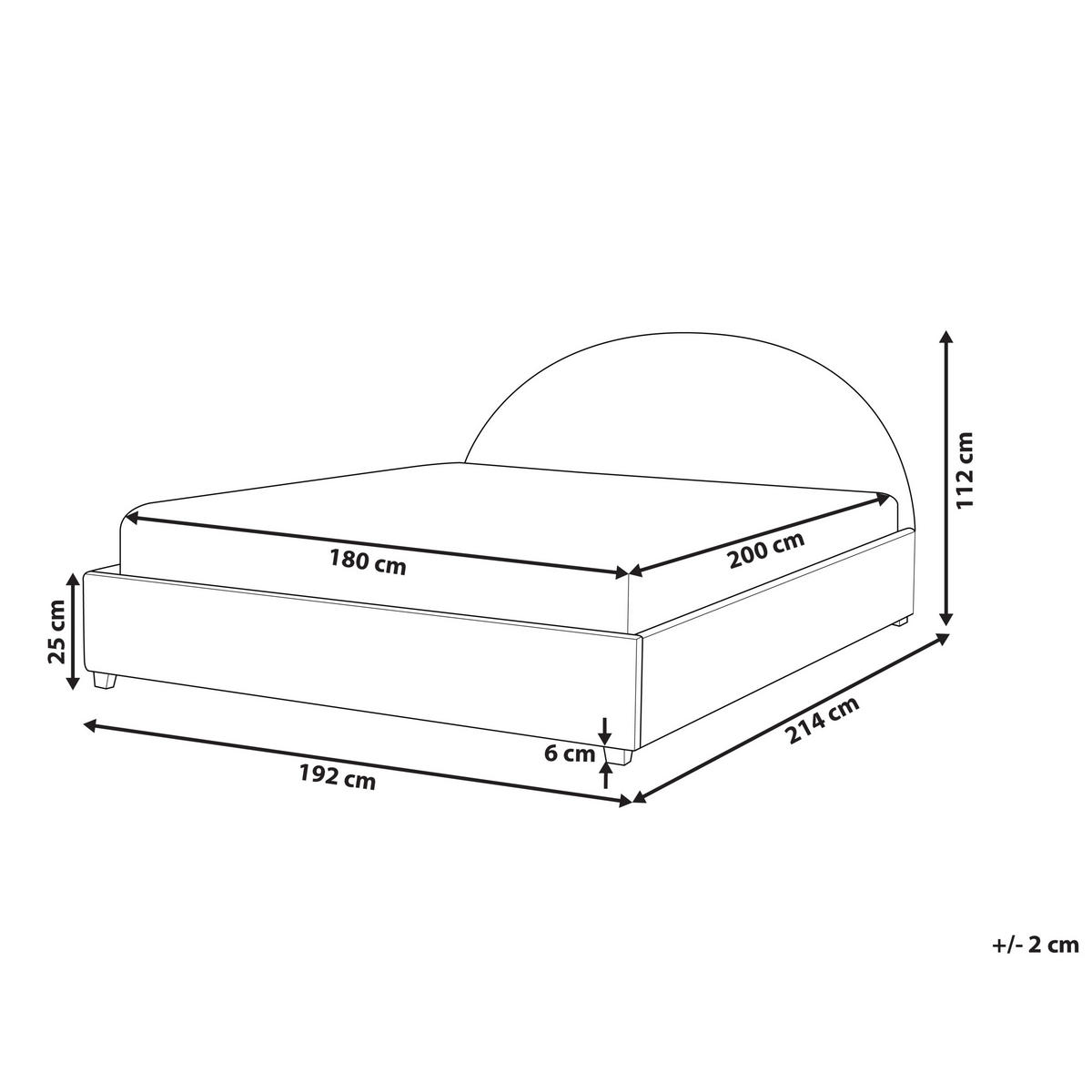 BETT mit Lattenrost 180/200 cm Beige Vaucluse - Beige, Textil (180/200cm) - Beliani