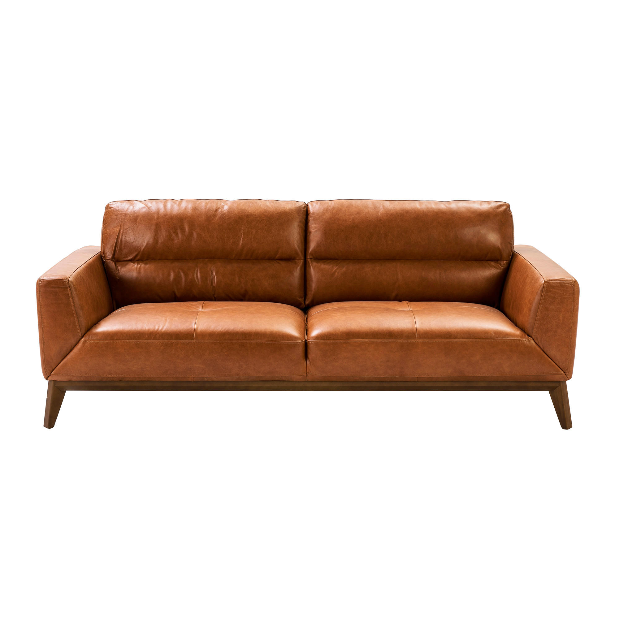SOFA 3-SITZER Walnuss Braun 216/96/86 cm - Walnussfarben/Braun, Leder (216/86/96cm) - ANGEL CERDA