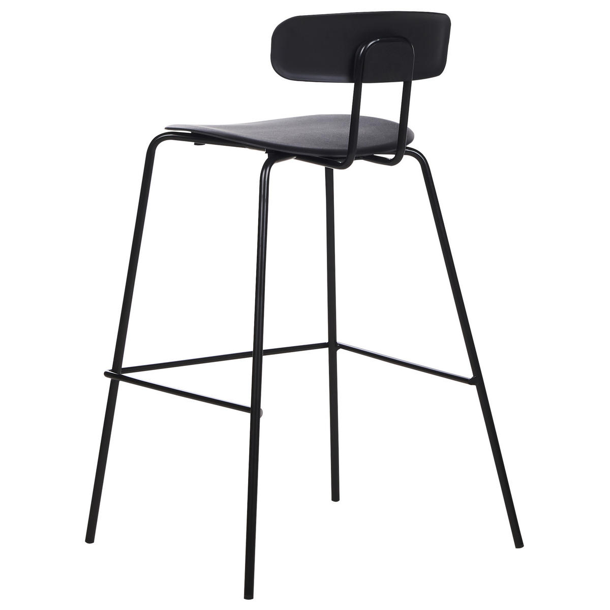 BARSTUHL 2er-Set Kunststoff/Metall schwarz Sibley - Schwarz, Kunststoff (53/95/52cm) - Beliani