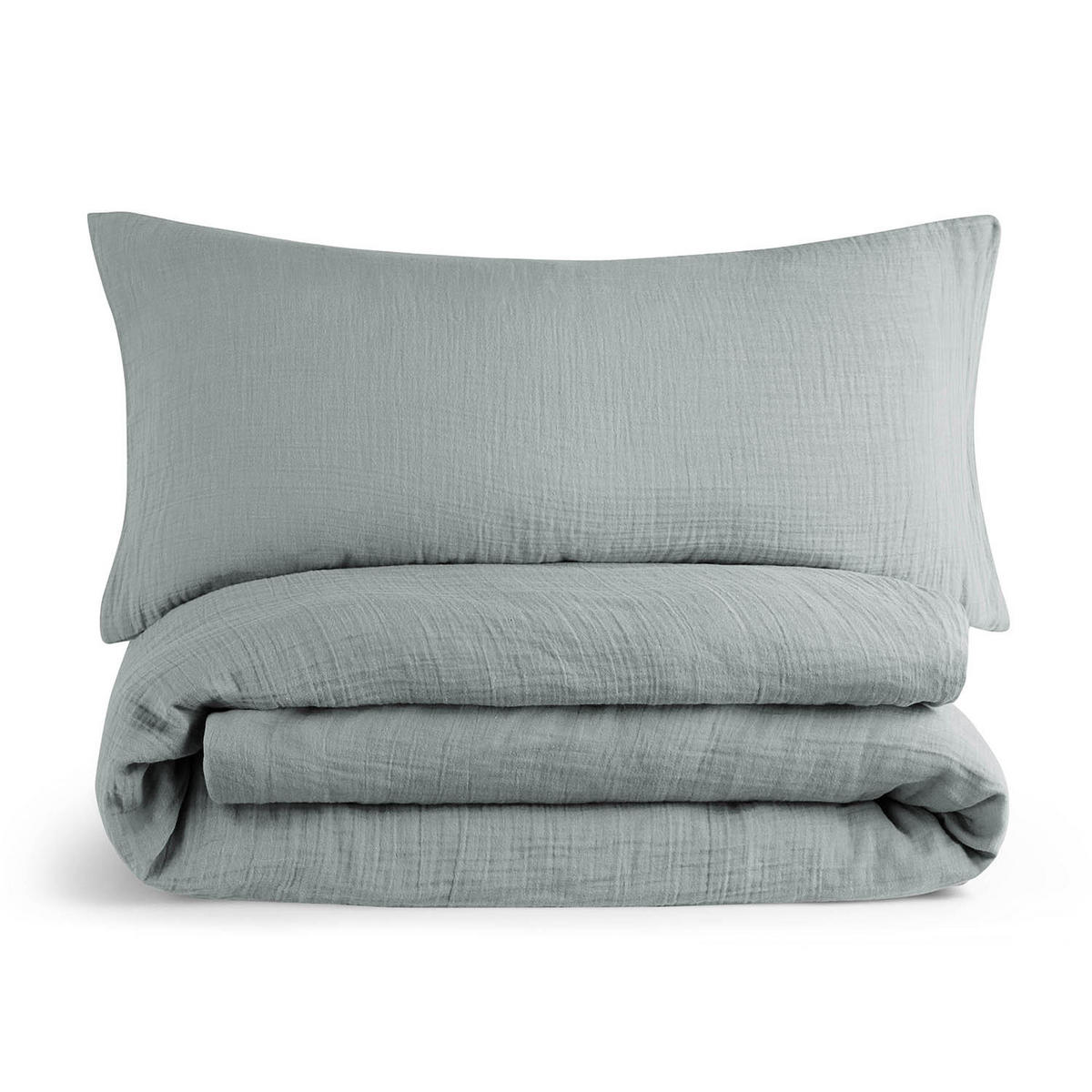BETTWÄSCHE Musselin, 100% Baumwolle, 135/200 cm & 40/80 cm - Blau, Textil (135/200cm) - Blumtal