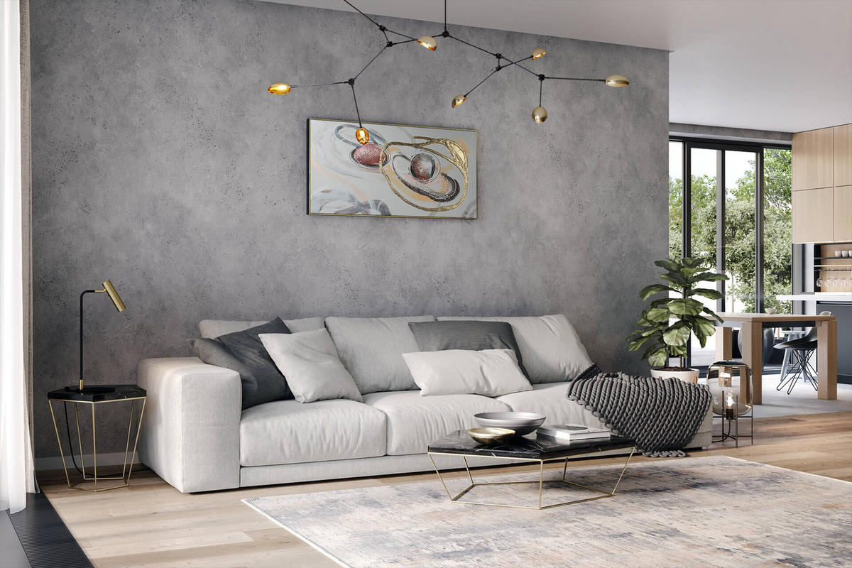 OLEJOMAĽBA 120/60 cm, Zvieratá - biela/zlatá, drevo/textil (120/60cm) - KUNSTLOFT