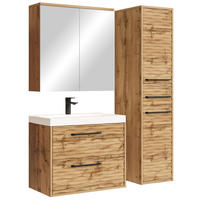 BADMÖBEL-SET Etna 4 Teile Eiche - 60 x 35 x 51 cm - Eichefarben, Holz (60/51/35cm) - Badplaats