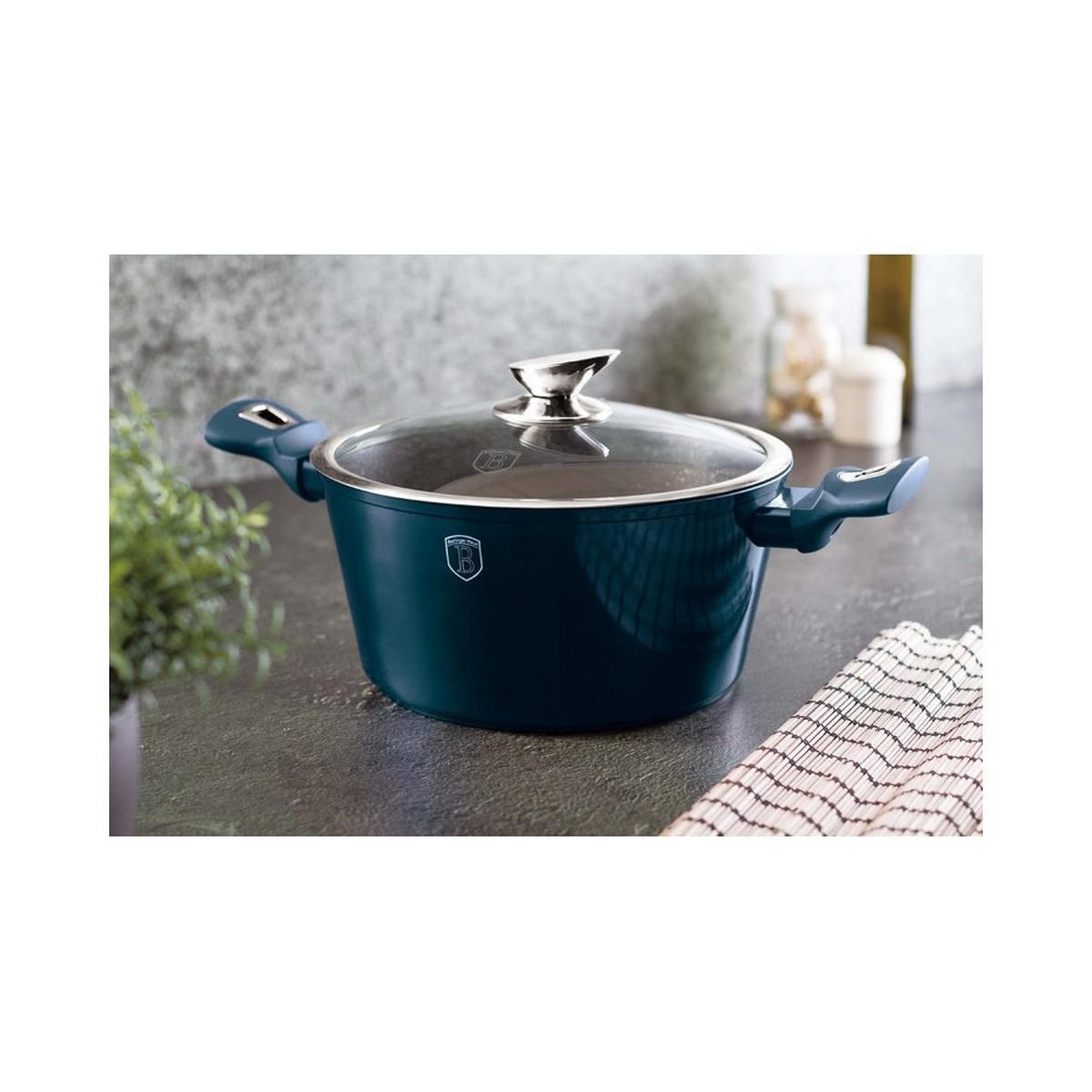 TOPF Türkis 20/20/10.4 cm BH1878 - Türkis, Metall (20cm) - Berlinger Haus