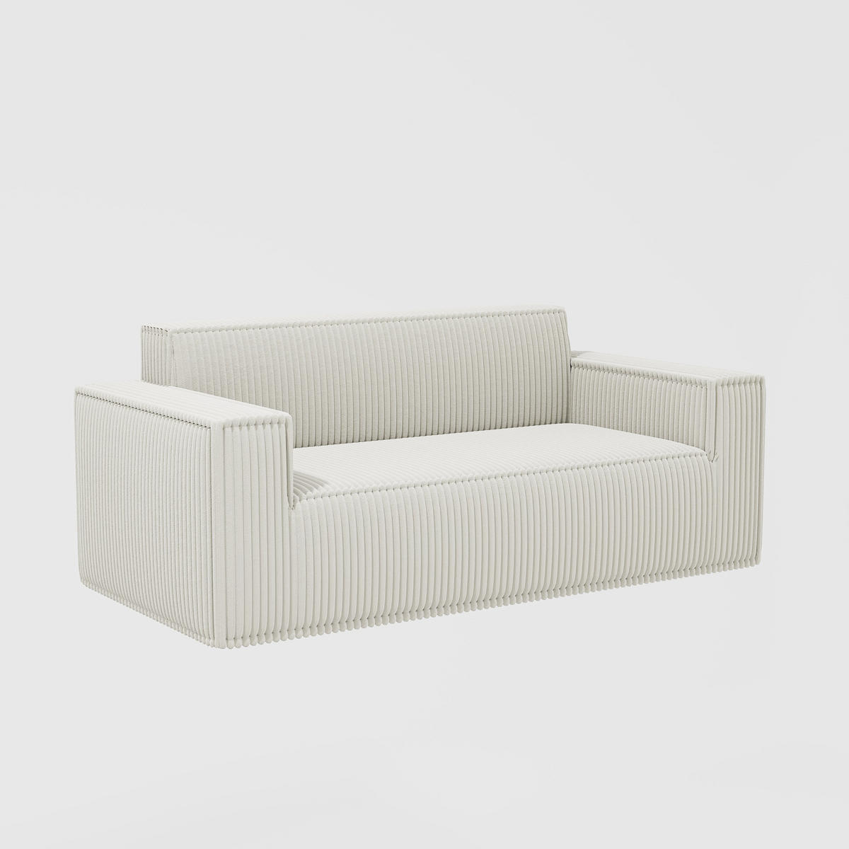 2-SITZER-SOFA DE-33868 Tiefsitz und Cordstoff Creme - Creme, Textil (178/70/86cm)